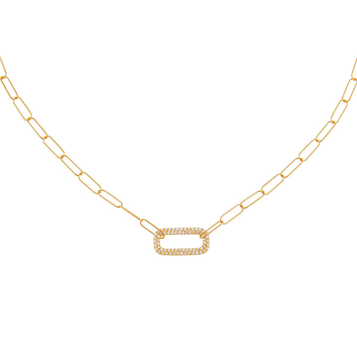 14K Gold Diamond Open Link Necklace 14K - Adina Eden's Jewels
