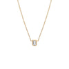 14K Gold / Emerald Topaz Mixed Shape Bezel Necklace 14K - Adina Eden's Jewels
