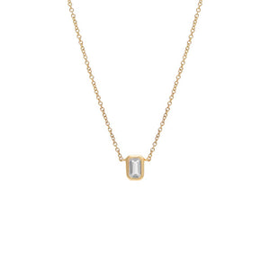 14K Gold / Emerald Topaz Mixed Shape Bezel Necklace 14K - Adina Eden's Jewels