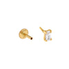  CZ Baguette Stone Stud Earring 14K - Adina Eden's Jewels