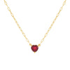 Ruby Red Ruby Heart Necklace 14K - Adina Eden's Jewels