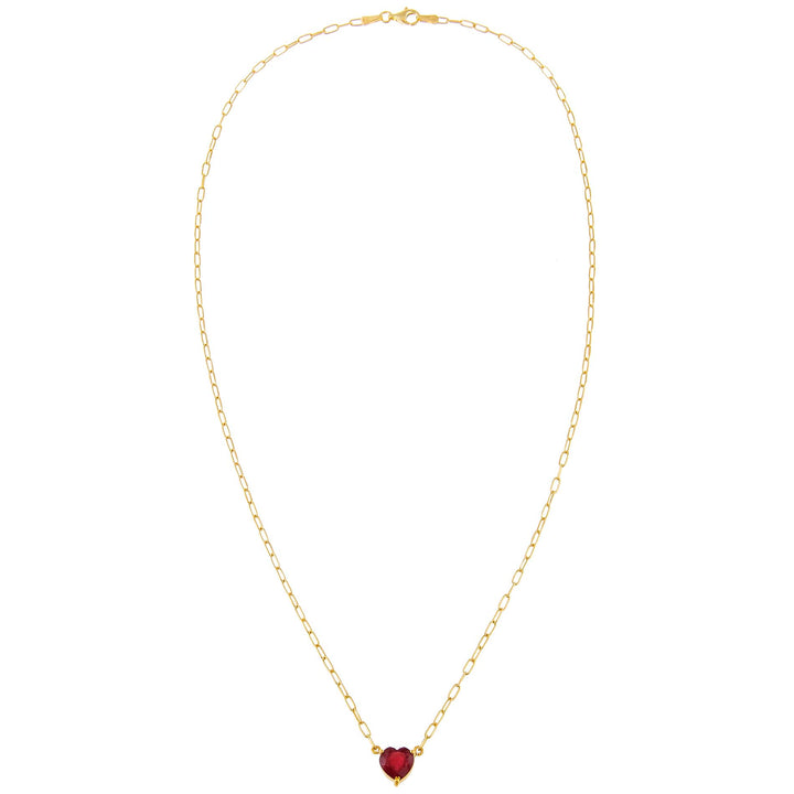  Ruby Heart Necklace 14K - Adina Eden's Jewels