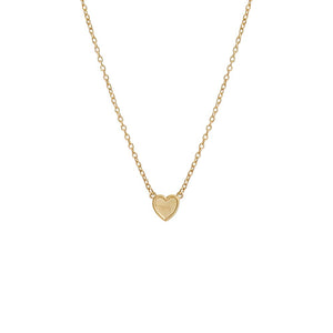 14K Gold Tiny Fluted Heart Necklace 14K - Adina Eden's Jewels