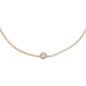 14K Gold CZ Illusion Circle Tennis Choker 14K - Adina Eden's Jewels