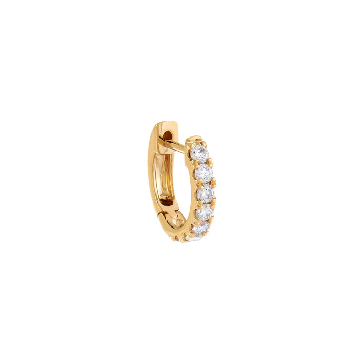 14K Gold / Single Wide Diamond Huggie Earring 14K - Adina Eden's Jewels