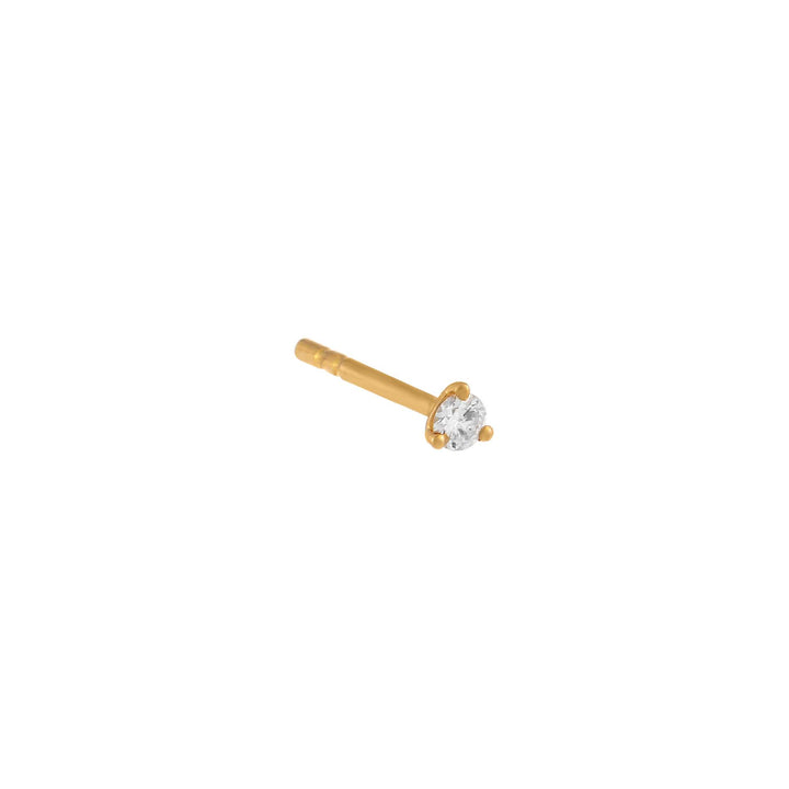 14K Gold / Single Diamond Tiny Solitaire Stud Earring 14K - Adina Eden's Jewels