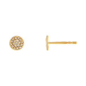  Round Diamond Disc Stud Earring 14K - Adina Eden's Jewels