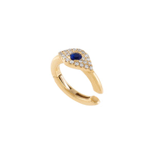 14K Gold Diamond Evil Eye Ear Cuff 14K - Adina Eden's Jewels