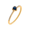 Sapphire Blue / 6.5 Diamond Pavé x Sapphire Heart Ring 14K - Adina Eden's Jewels