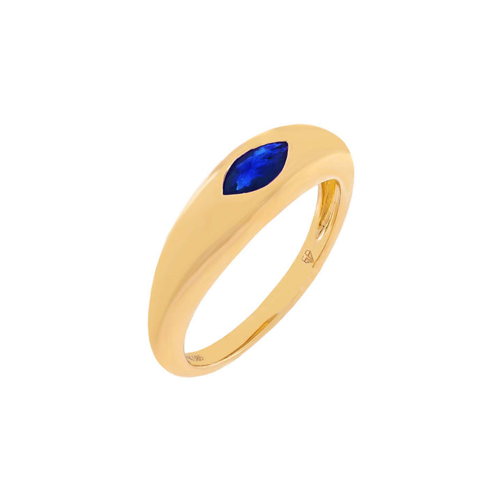 Sapphire Blue / 6.5 Gemstone Marquise Dome Ring 14K - Adina Eden's Jewels