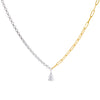Combo Diamond Teardrop Two Tone Chain Necklace 14K - Adina Eden's Jewels