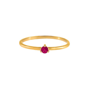  Diamond Tiny Colored Stone Ring 14K - Adina Eden's Jewels