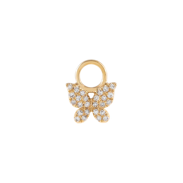 14K Gold / 6 MM Diamond Butterfly Earring Charm 14K - Adina Eden's Jewels