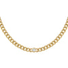 14K Gold Diamond Bezel X Cuban Link Choker 14K - Adina Eden's Jewels