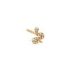 14K Gold / Single Tiny Diamond Serpent Stud Earring 14K - Adina Eden's Jewels