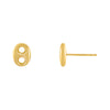 14K Gold / Pair Puff Mariner Stud Earring 14K - Adina Eden's Jewels