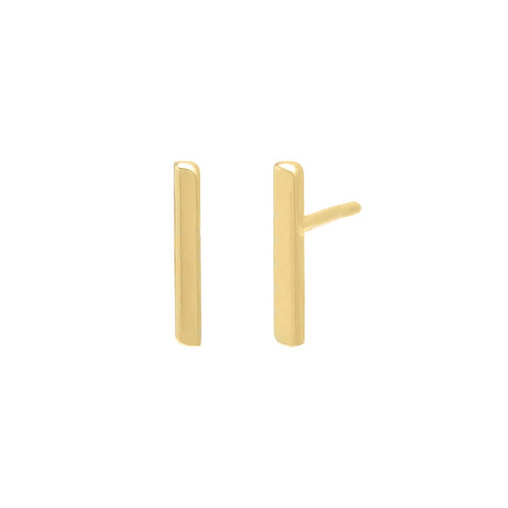 14K Gold / Pair Solid Bar Stud Earring 14K - Adina Eden's Jewels