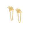 14K Gold / Single Front Back Chain Stud Earring 14K - Adina Eden's Jewels