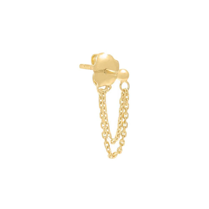 14K Gold / Single Front Back Double Chain Earring 14K - Adina Eden's Jewels