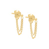 14K Gold / Pair Front Back Double Chain Earring 14K - Adina Eden's Jewels
