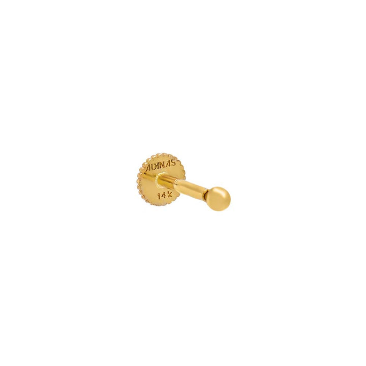 Gold / 6MM / Single Tiny Ball Threaded Stud Earring 14K - Adina Eden's Jewels