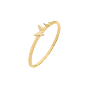 14K Gold / 6 Double Solid Butterfly Ring 14K - Adina Eden's Jewels