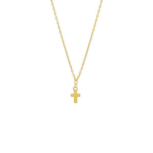 14K Gold Tiny Cross Necklace 14K - Adina Eden's Jewels