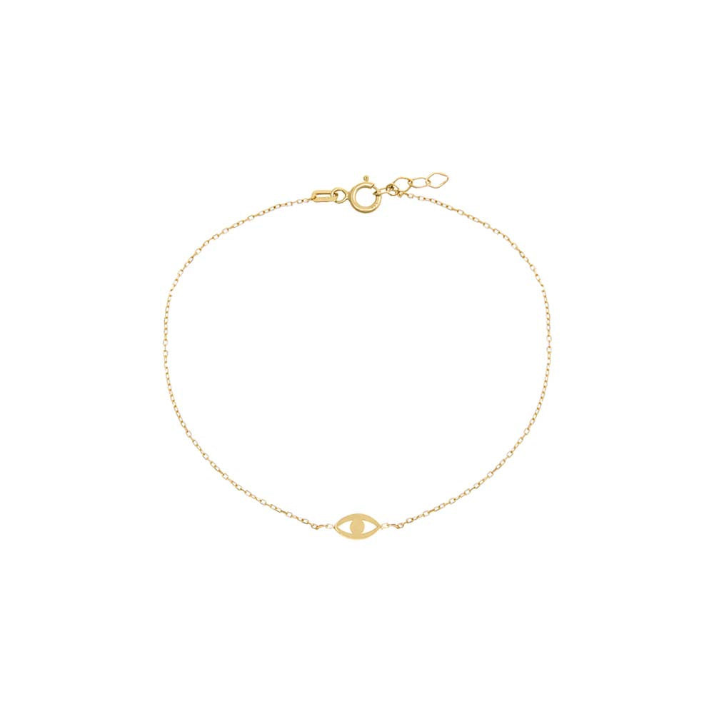 14K Gold Mini Evil Eye Bracelet 14K - Adina Eden's Jewels