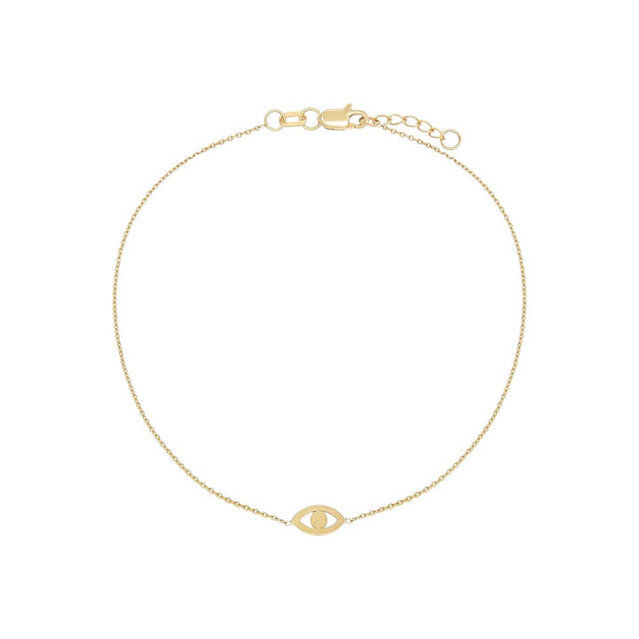 14K Gold Mini Solid Evil Eye Bracelet 14K - Adina Eden's Jewels