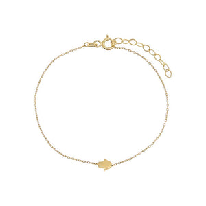 14K Gold Tiny Solid Hamsa Bracelet 14K - Adina Eden's Jewels