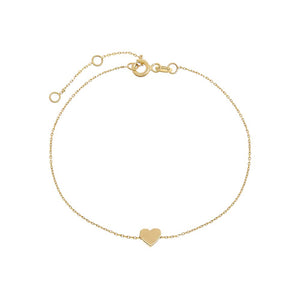 14K Gold Tiny Solid Heart Bracelet 14K - Adina Eden's Jewels