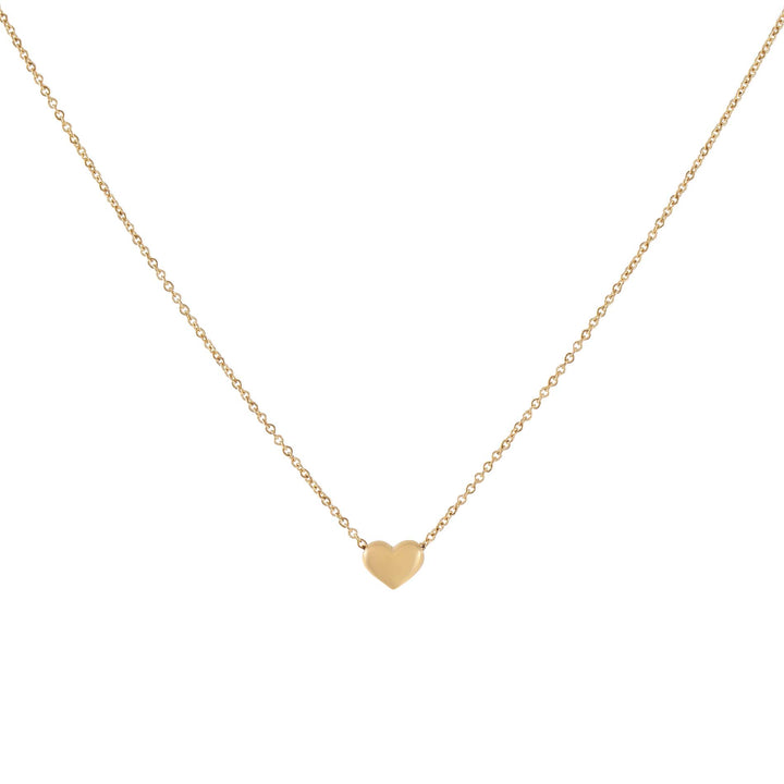 14K Gold Puff Heart Necklace 14K - Adina Eden's Jewels