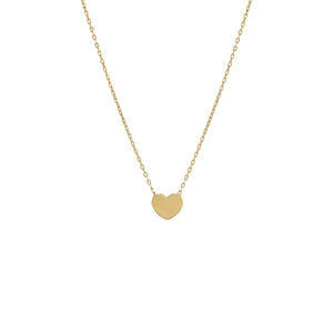 14K Gold Solid Heart Necklace 14K - Adina Eden's Jewels