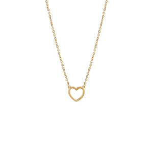 14K Gold Solid Open Heart Necklace 14K - Adina Eden's Jewels