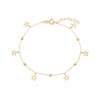 14K Gold Dangling Open Stars Charm Bracelet 14K - Adina Eden's Jewels
