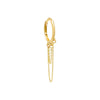 Gold / Single Solid Double Chain Cartilage Huggie Earring 14K - Adina Eden's Jewels