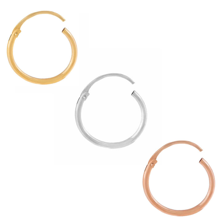 Multi-Color Trio Cartilage Hoop Earring Combo Set 14K - Adina Eden's Jewels