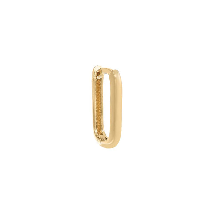 14K Gold / Single / 14MM Thin Solid Paperclip Huggie Earring 14K - Adina Eden's Jewels