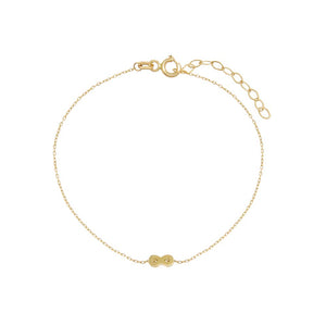 14K Gold Tiny Solid Infinity Bracelet 14K - Adina Eden's Jewels