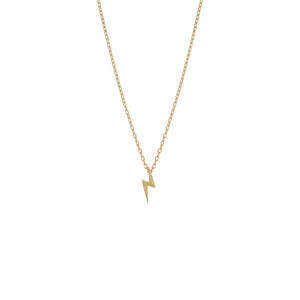 14K Gold Solid Lightning Necklace 14K - Adina Eden's Jewels