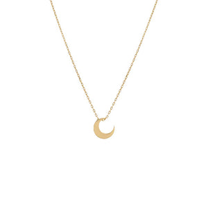 14K Gold Solid Crescent Necklace 14K - Adina Eden's Jewels