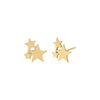 14K Gold / Pair Solid Trio Star Stud Earring 14K - Adina Eden's Jewels