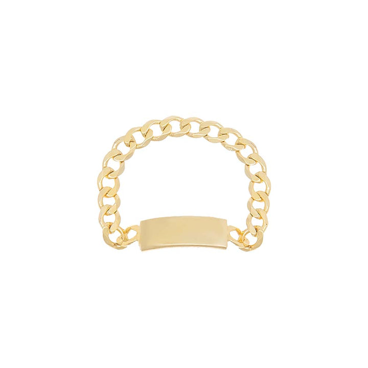 14K Gold / 6.5 Mini ID Plate Chain Ring 14K - Adina Eden's Jewels