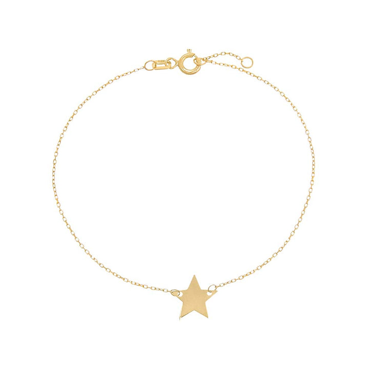 14K Gold Solid Mini Star Bracelet 14K - Adina Eden's Jewels