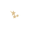 14K Gold / Single Triple Star Stud Earring 14K - Adina Eden's Jewels