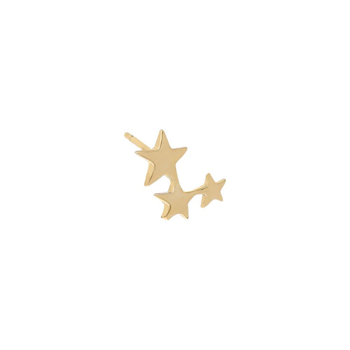 14K Gold / Single Triple Star Stud Earring 14K - Adina Eden's Jewels