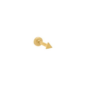 14K Gold / 6.5MM Itty Bitty Flat Triangle Threaded Stud Earring 14K - Adina Eden's Jewels