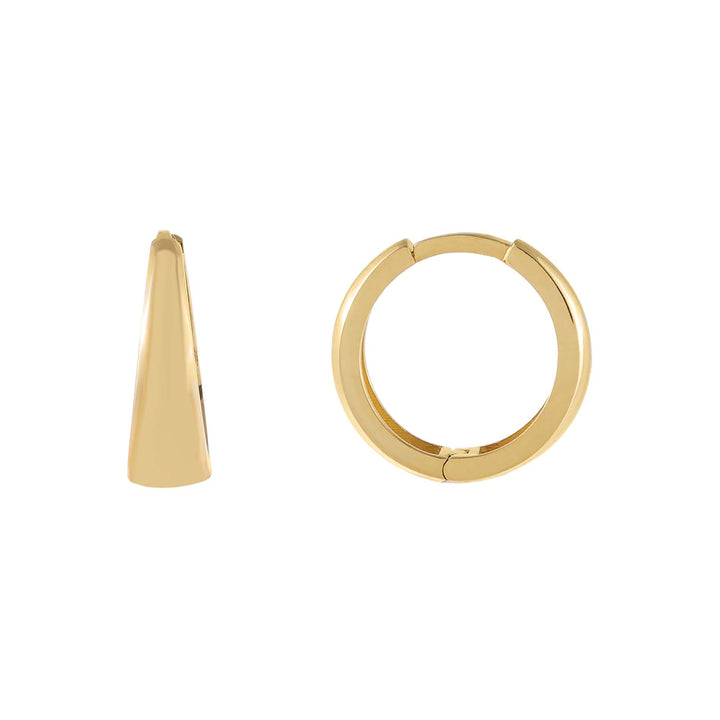 14K Gold Solid Wide Huggie Earring 14K - Adina Eden's Jewels