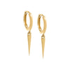 14K Gold / Pair Solid Spike Drop Huggie Earring 14K - Adina Eden's Jewels