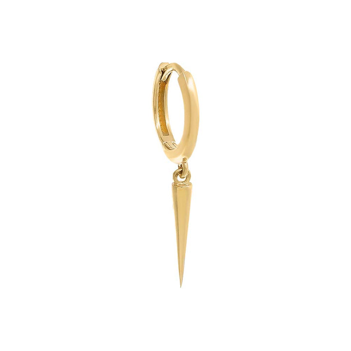 14K Gold / Single Solid Spike Drop Huggie Earring 14K - Adina Eden's Jewels